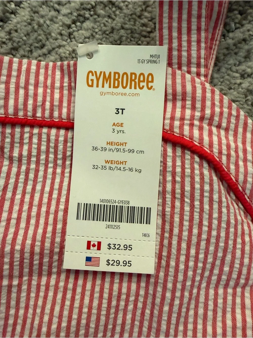 Gymboree Pink Striped Girls' Overalls - Cute Button Detail